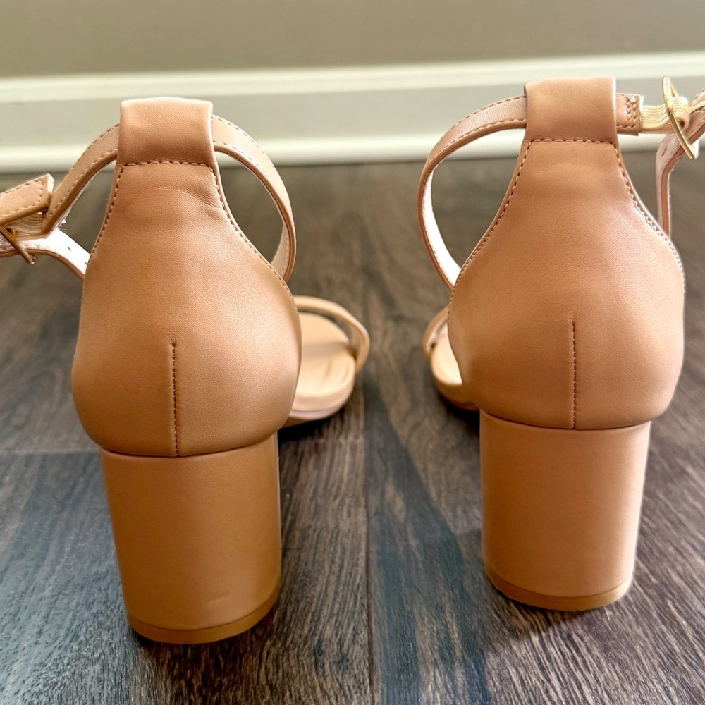 Azazie Women's One-Strap Buckle Block Heel Sandals - Nude - 8.5 - Picture 3 of 4